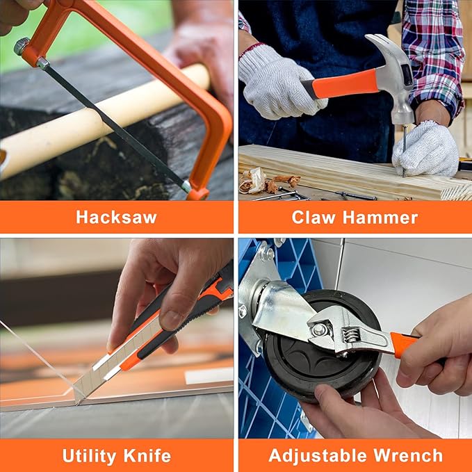 COMOWARE 16.8V Cordless Drill Tool Combo Kit, 153-Piece Professional Household Tool Set with Lithium Battery for Home Garden Office DIY Projects