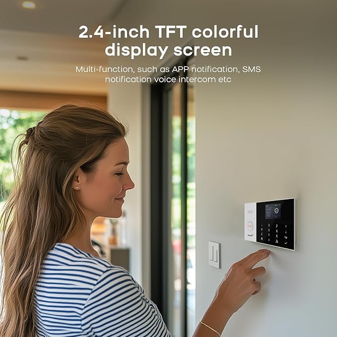 Home Alarm Camera System,Wireless Home Security System with 3MP HD Security Camera,Door Alarm Sensor,Motion Detector,SOS Button,Loud Siren,APP Instant Alerts for House,The Elder and Kids Safety