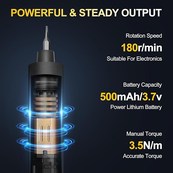 3.7V Precision Electric Screwdriver Set,76 IN 1 Magnetic Storage Mini Electric Screwdriver Cordless Set with LED Display,5 Torque Settings Repair Tool Kit for Electronics Phone Camera Laptop Watch