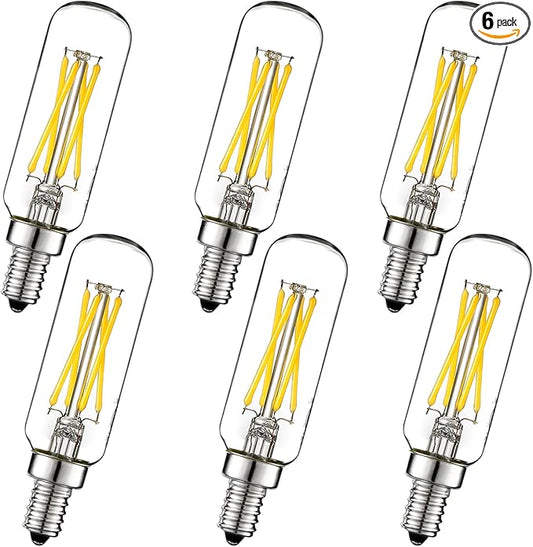 LiteHistory E12 led Bulb 6W Equivalent E12 Candelabra Bulb 60 watt Neutral White 4000K AC120V 600LM Dimmable T6 T25 for Chandeliers,Ceiling Fan and Wall sconces Pack of 6