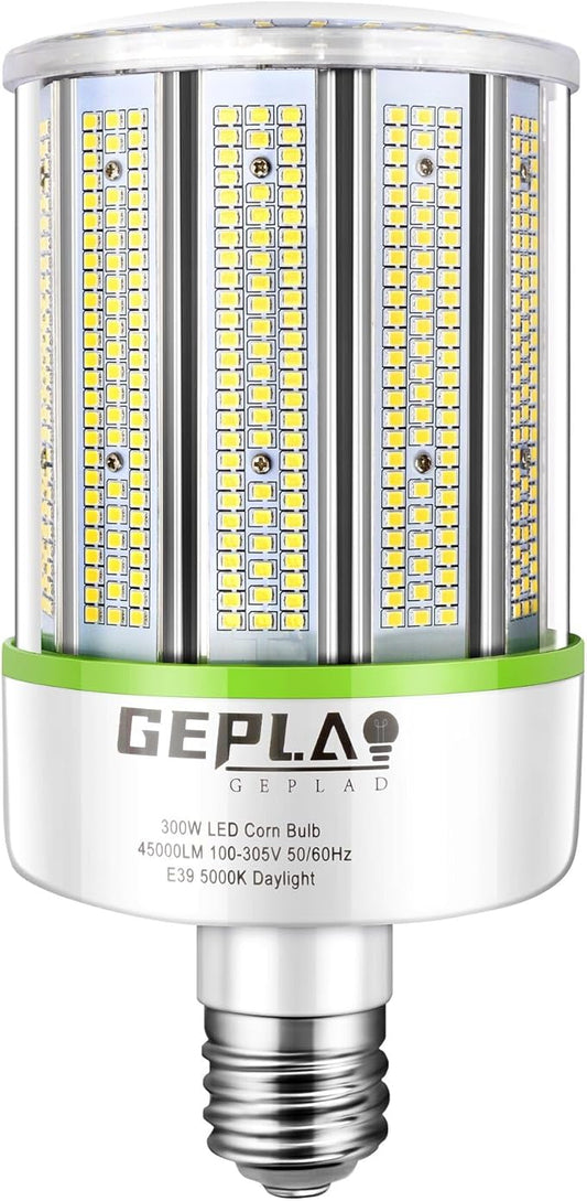 1000W Equivalent LED Corn Bulb, 300W E39 Mogul Base Bulbs,42,000 Lumen Replacement Metal Halide/HID/HPS Bulb,5000K Daylight for Garage Warehouse Parking Light(Non-Dimmable)