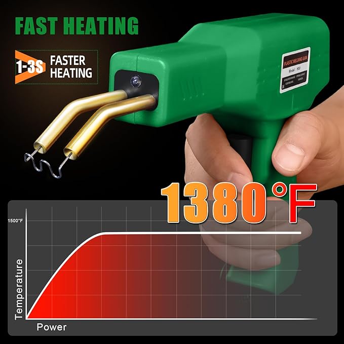 ATOLS Plastic Welder, 1000PCS Staples, Plastic Welding Kit, Hot Stapler Kit, Plastic Welder Gun Kit, Car Bumper Repair Kit, Plastic Repair Kit