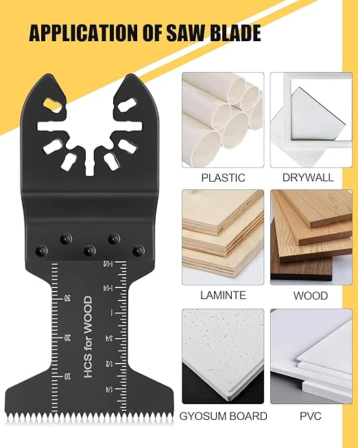 50pcs Oscillating Saw Blades, 2023 Upgrade Efficient Oscillating Tool Blades, Long Lifetime, Quick Release Multi Tool Blades Kits for Plastics, Universal Multitool Blades Wood Fit Almost All Model