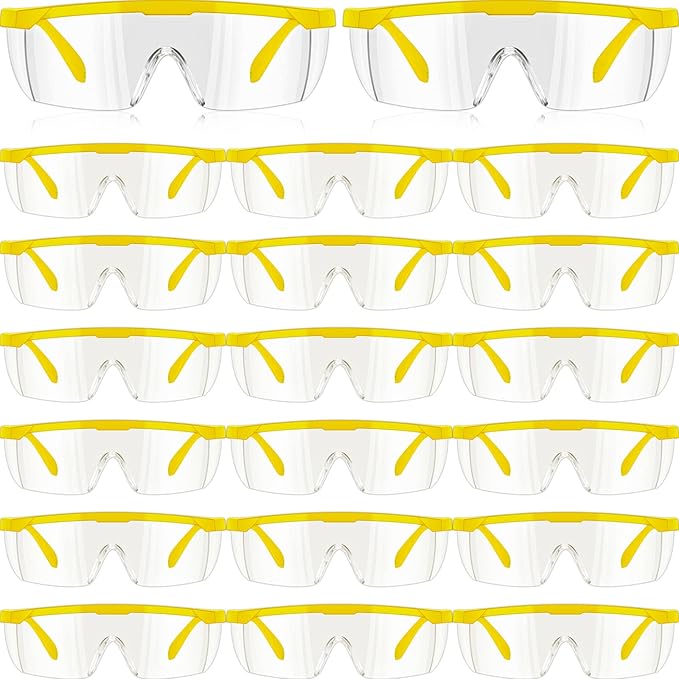Kigeli 20 Pairs Safety Goggles over Glasses Lab Goggles Anti Fog Scratch Adult Protective Eyewear for Classroom Work