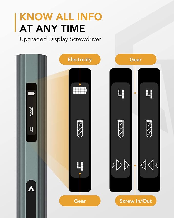 VIGRUE Electric Screwdriver with Display, Mini Cordless Precision Screwdriver Set with 48 Magnetic Bits, Small Electric Screwdriver For Electronics Laptops Glasses Clocks