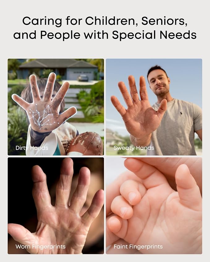 eufy FamiLock E34 Smart Lock with Palm Vein Recognition - Keyless Entry Door Lock for Front Door, Wi-Fi Keypad Deadbolt, ANSI/BHMA Grade 1, Auto Lock, Voice Control, IP65 Waterproof, No Monthly Fee