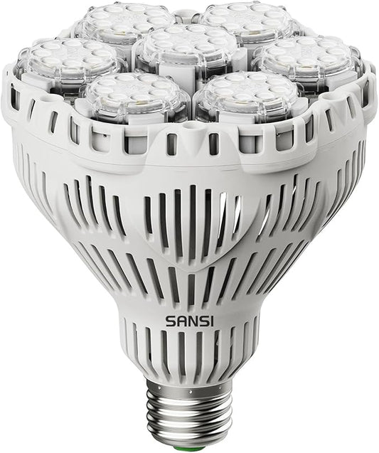 SANSI 45W 6000 Lumens Brightest LED Light Bulb, BR30 400W Equivalent 5000K Daylight E26 to E39, Super Bright Bulb Non-Dimmable, 22-Year Lifetime Energy Saving for Home Workshop