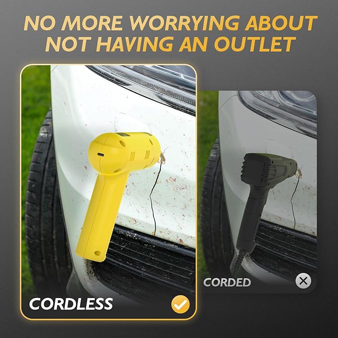 TOOLIOM 120W Cordless Portable Plastic Welder Kit, USB Rechargeable Plastic Welding Kit, Hot Stapler Plastic Repair Kit, 400PCS Bumper Repair Kit Plastic Welding Gun for Plastic Repair