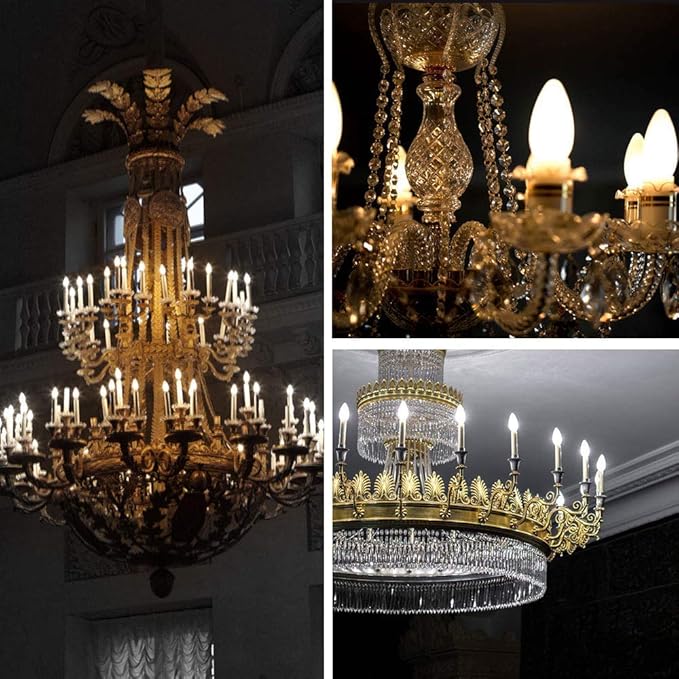 ENERGETIC SMARTER LIGHTING LED Candelabra Light Bulbs B10, Daylight 5000K, E12 Base, 60 Watt Equivalent Chandelier LED Edison Bulbs, Dimmable, 8 Pack