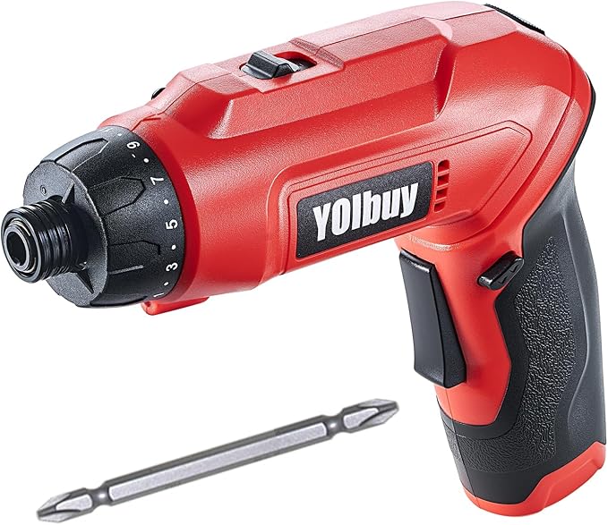 3.6V Rechargeable Electric Screwdriver, 21 Clutch Gears, 6.8Nm Max Torque, 2 Speed Gear, Max 650rpm, 2000mAh Battery, USB Type-C Charging, LED Light (Red/without Case)