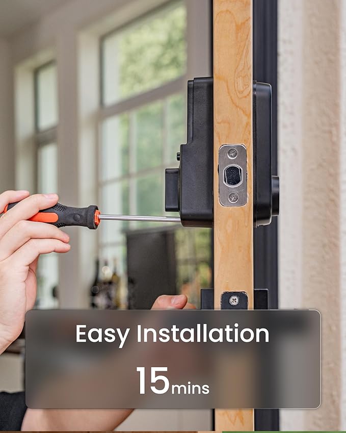 DESLOC Smart Door Lock B200, Smart Deadbolt Lock, Keyless Entry Door Lock, Fingerprint Deadbolt Smart Lock, Smart Locks for Front Door, App Control, Touchscreen Keypad Deadbolts,12-Month Battery, IP54