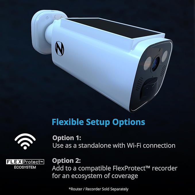 Night Owl® 2K Battery Solar Powered Camera with Spotlight and 2-Way Audio – 2 Pack – White