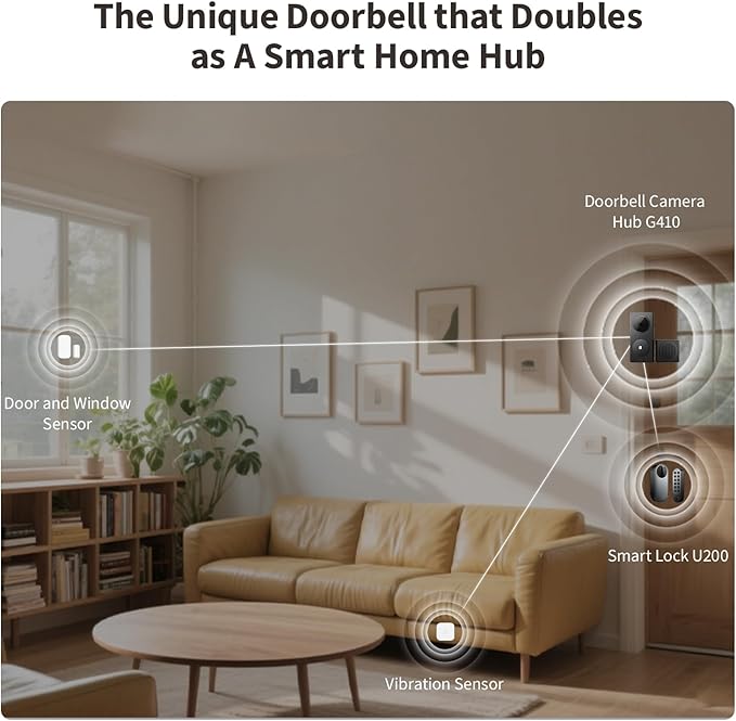 Aqara Smart Doorbell Camera G410 with Chime, 2K, HomeKit Secure Video, 2-Way Audio, Built-in Matter Hub, Wireless/Wired, Supports Apple Home, Alexa, Google, Home Assistant, 2.4G/5GHz Wi-Fi, Gray