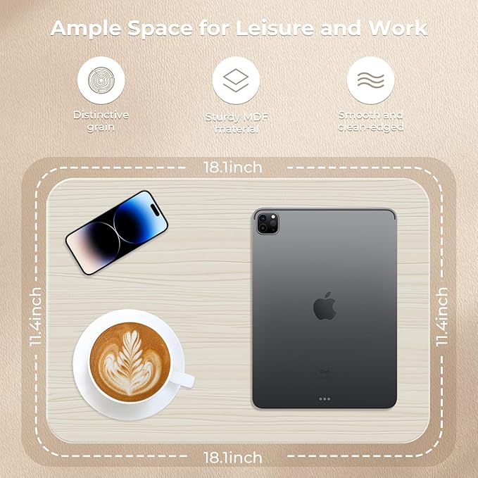 Portable Laptop Floor Stand, Bedside/Sofa Table with Height Adjustable 18''~48'', Sleek Wooden Lectern Standing Desk Mobile Podium for Home, Office, School, White