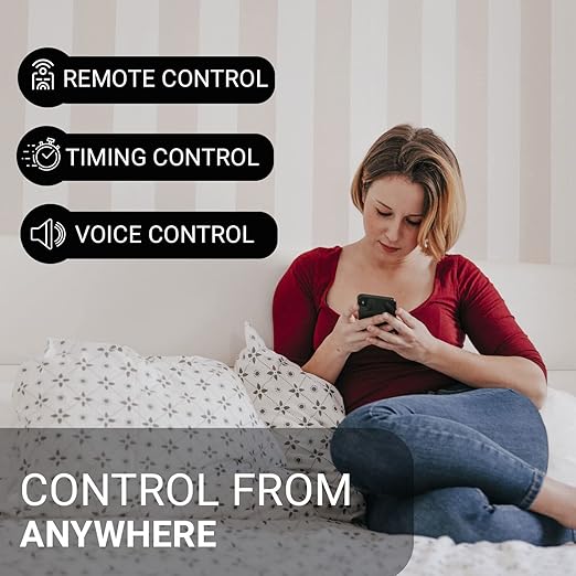 Smart Plug - 2 Pack Smart Home 2.4G Wi-Fi Plugs Outlet Works with Echo, Alexa & Google Home | Smart Plug for Home with Timer, Remote,Voice & Group Controller | No Hub Required