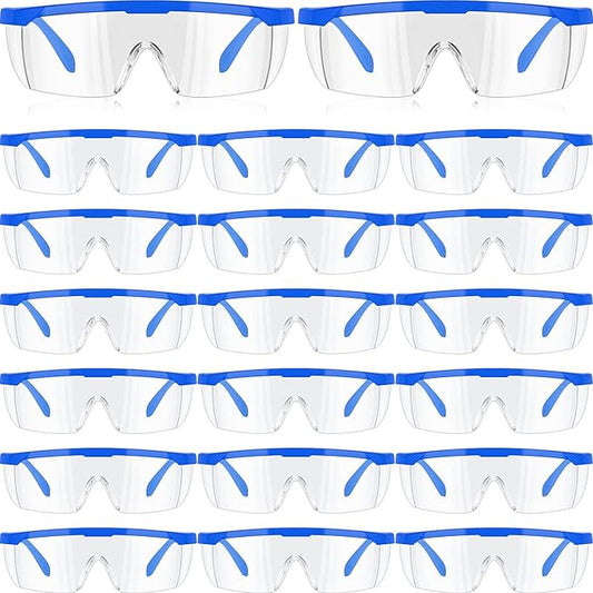 Kigeli 20 Pairs Safety Goggles over Glasses Lab Goggles Anti Fog Scratch Adult Protective Eyewear for Classroom Work