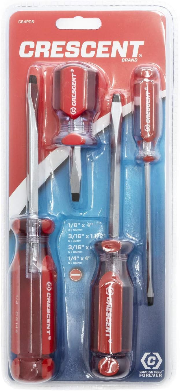 Crescent 4 Pc. Slotted Acetate Screwdriver Set - CS4PCS