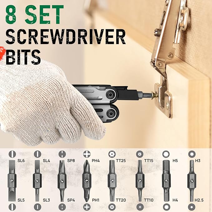 BIBURY Multitool Pliers Pro BI2045, Foldable Multitools with Replaceable Wire Cutters and Saw, Stainless Steel Multi Tool w/Upgraded Scissors and Screwdriver Set, Ideal for Camping, Hiking, Survival