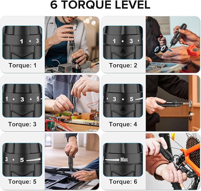 PECHAM 3.6V 2000mAh Cordless Screwdriver,Electric Screwdriver,350 RPM&5 Torque 5Nm,TYPE-C Charging, 8 Pcs Bits for Home Repairs,Portable Compact Design,Gifts for Men Him Dad Boyfriend