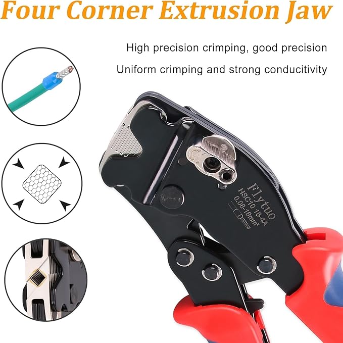 Front Loading Ferrule Crimp Tool and Ferrule Crimper Works for End Sleeves Ferrules and Wire End Terminals from AWG 30-5