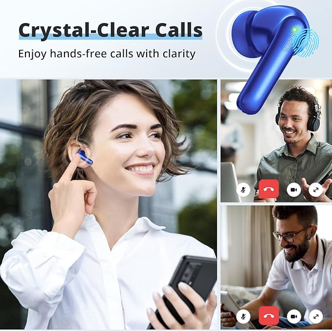 Wireless Ear Buds, Wireless Earbuds, Bluetooth 5.3 Earbuds Headphones with Immersive Surround Sound Stereo, 48 Hours Playtime LED Display IPX7 Waterproof Earphones for Laptop Pad Phones Sports