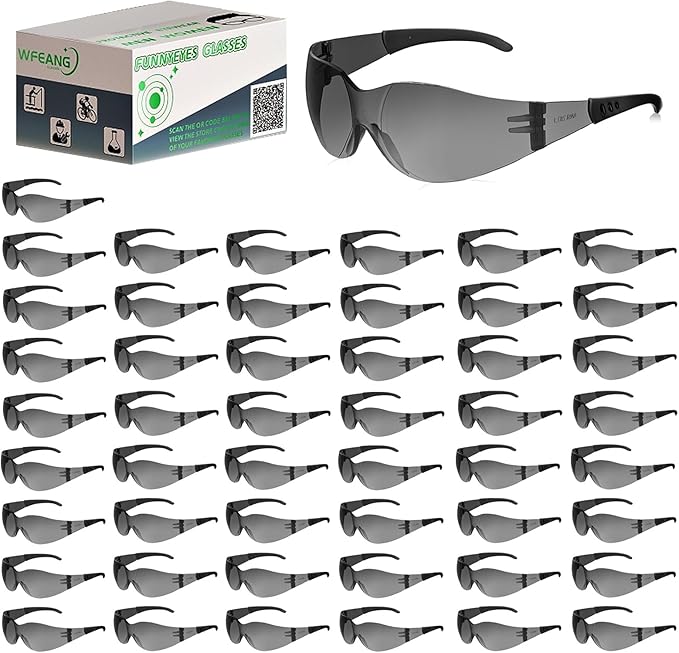 Safety Glasses ANSI Z87.1 Certified - Scratch-Resistant Protective Eyewear for Men & Women, Ideal for Construction & Shooting