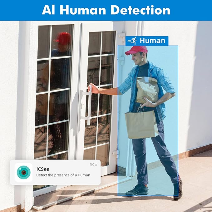 Fuers 5MP 4 Channel DVR with 500G HDD for Home Security Camera System with AI Human Detection, Hybrid 6-in-1(CVBS/XVI,AHD,TVI,CVI,IP) Surveillance CCTV DVR Recorder, Remote Access, Email Alarm