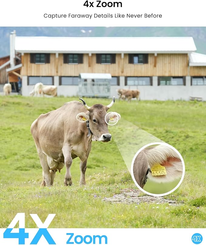 ANRAN 4G LTE Cellular Solar Security Camera Wireless Outdoor, 2K No WiFi Solar Powered Security Camera, 2 Way Audio, Smart Motion Detection, Color Night Vision, IP66, White (32GB & SIM Card Included)