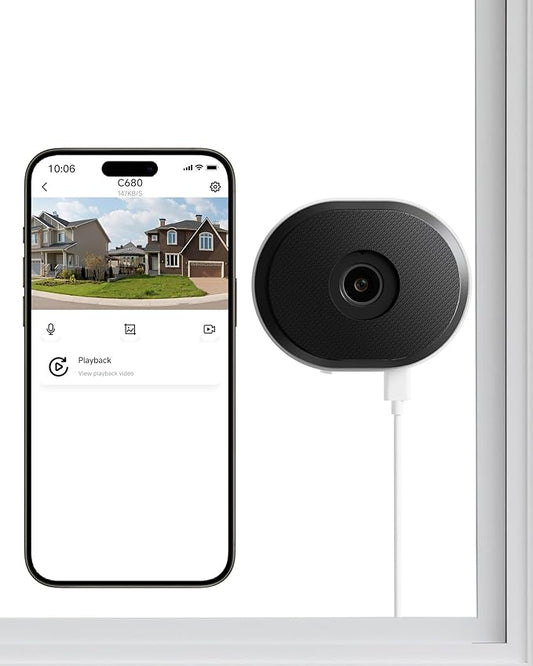 ZOSI C680 2K Window Security Camera with Full Color Night Vision, 3MP Indoor Plug-in WiFi Camera for Home Security, AI Human Vehicle Detection, 2.4/5GHz, Cloud/Memory Card Storage, Easy Install