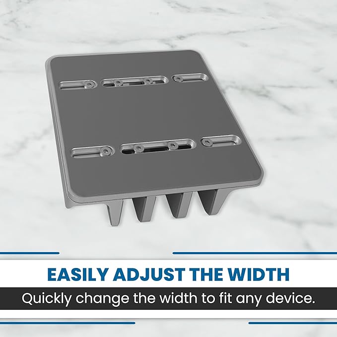 Multiple Laptop Holder Vertical – Adjustable Laptop Vertical Stand Holds 5 Devices, Fits All MacBooks Laptops Tablets and Mobiles (up to 17.3”). Closed Upright Vertical Laptop Stand for Desk