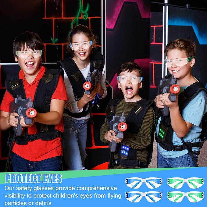 Kanayu 48 Pack Kids Protective Safety Glasses Bulk Kids Safety Goggles Scratch Impact Resistant Goggles Eyewear