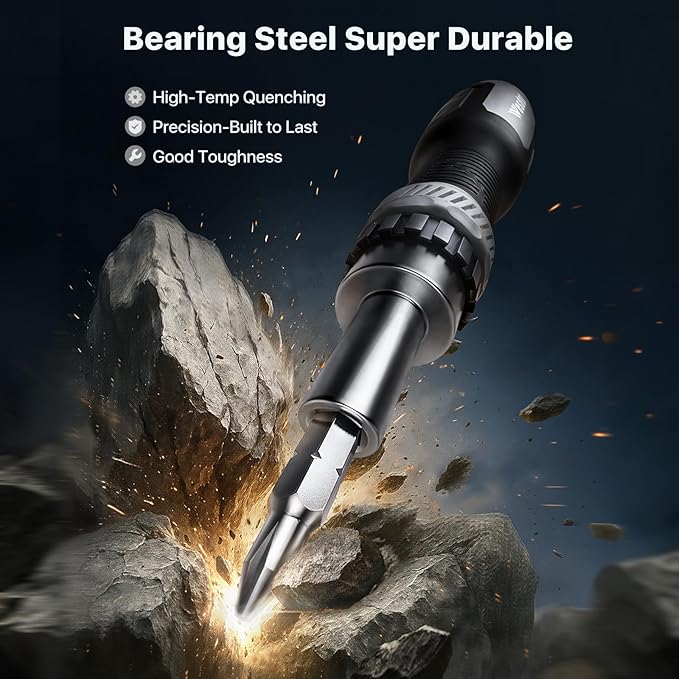 13-in-1 Ratcheting Screwdriver Set Tool All in One, [Built to Last] Screw Driver Set Kit, Flat Head, Philips, Torx, Hex, Square, Repair Kit, Man Gift Nut Driver