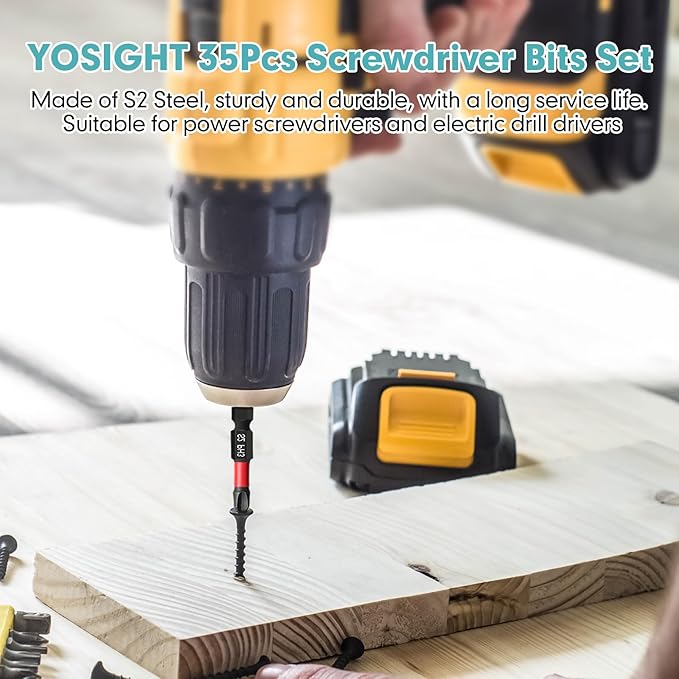 35Pcs Screwdriver Bits Set S2 Steel Screwdriver Impact Kit With a Storage Case, Used for Power Screwdrivers and Electric Drill Drivers