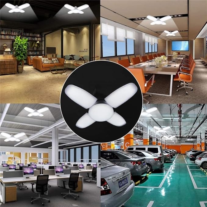 500W Equivalent E27 LED Light Bulb Garage Light, 6500K Cool White Lights Bulbs, Flicker-Free Energy-Saving Lights Suitable for Garage/Factory/Outdoor Camping/Backyard and Home Lighting