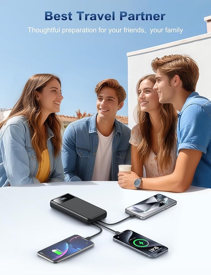 Portable Charger Power Bank 50000mAh Battery Pack, 22.5W Fast Charging PowerBank with Built in Cables,Travel Camping Essential USB-C Portable Phone Charger for iPhone Samsung Pixel Android iPad