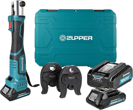 Mini Pro Press Tool kit with 2 Copper Pro Press Jaws 1/2", 3/4", Brushless Motor, 2pcs Battery, Fast Charger & Carrying Case