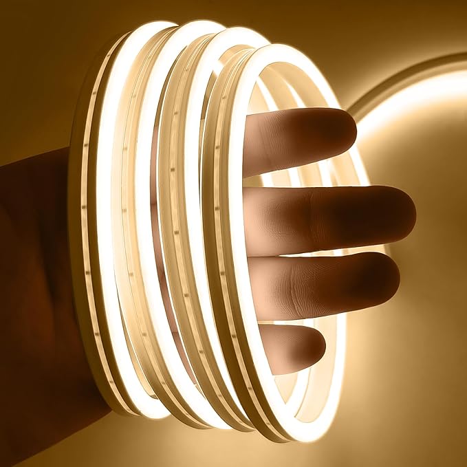 iNextStation USB LED Neon Lights Strip Warm White, 6.6ft 5V Neon Rope Lights Waterproof Flexible Dimmable LED Neon Tape Lights for TV Backlight, Bedroom, Cabinet, Kitchen, DIY Lighting