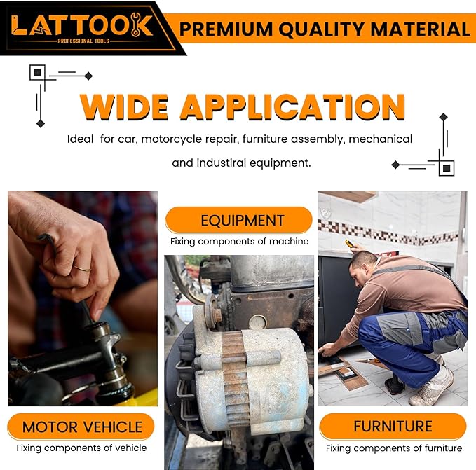3PCS Right Angle Offset Screwdriver Set, LATTOOK L-Type 90 Degree Double End Screwdriver Low Profile Screwdriver with Phillips and Slotted, 15mm Flat Elbow Design for Tight Narrow Space