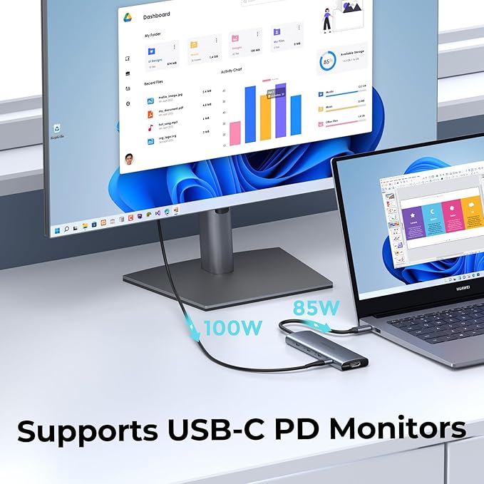 Versatile USB C Video Hub 3 Monitors Docking Station with DP Alt Dual 4K@30Hz, HDMI, 100W PD, 10Gbps*6Ports, SD 4.0, Laptop Docking Station for Dell, HP, ASUS, Steam Deck, Rog Ally, Legion Go,Samsung