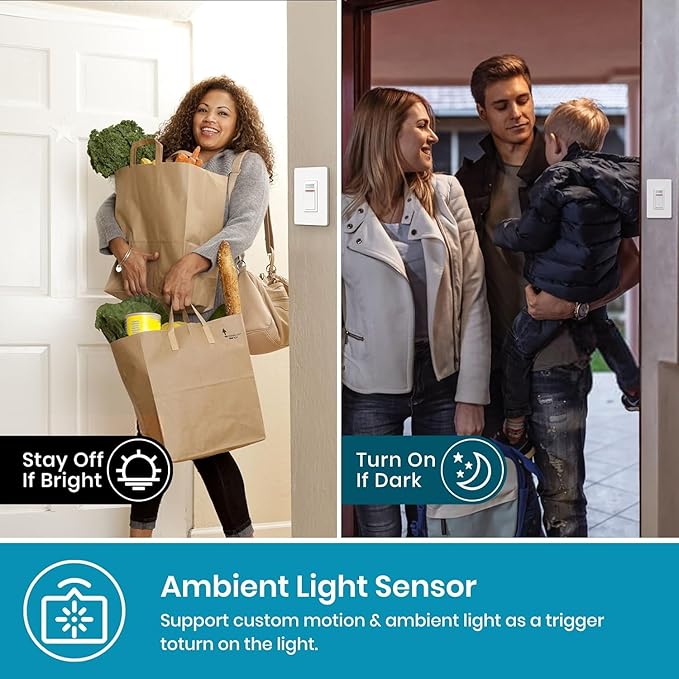 Nexete Smart Wi-Fi Motion Sensor Light Switch,Motion Detector PIR Infrared Motion for Alarm System & Smart Home Automation, Compatible with Alexa & Google Assistant (Sensor Switch 1-Pack)