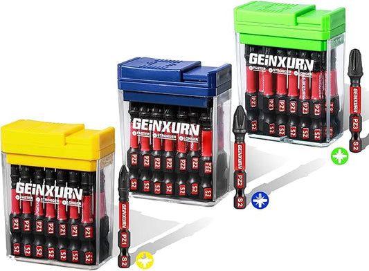 Impact Phillips Screwdriver Bits Set,45 Pcs 2" Magnetic (PZ1/PZ2/PZ3) S2 Steel Multi Driver Bits with Storage ColorfulBox