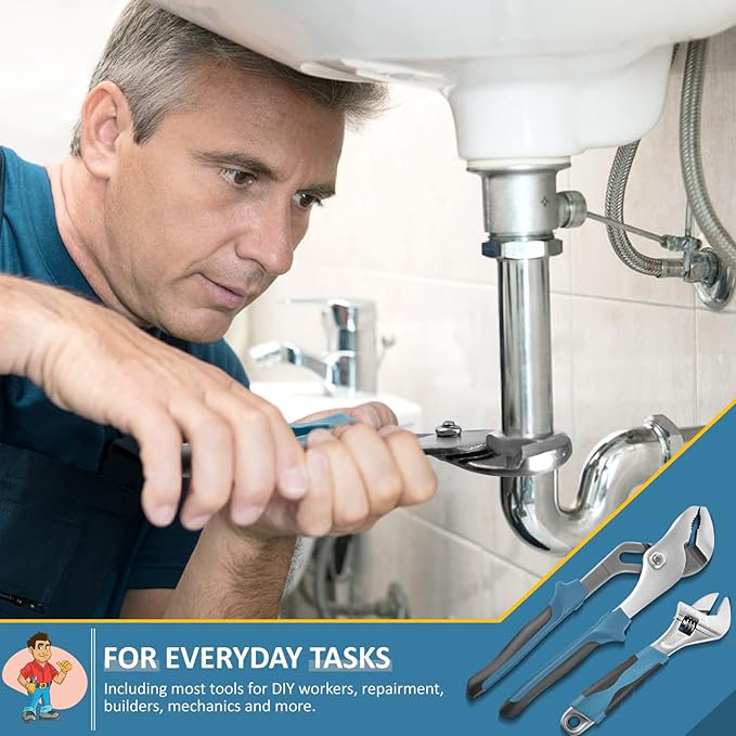 Sundpey Home Tool Kit 148-Pcs - Household Basic portable Hand Repair Tool Set with Case & Ratcheting Screwdriver & Hex Key & Pliers & Wrench & Voltage Tester & Water Pump Plier for Men Women