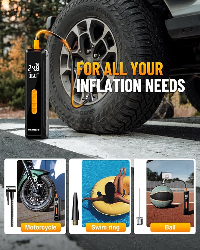 Neverland Tire Inflator Portable Air Compressor, 20000mah 150PSI Portable Tire Inflator for Car, Bicycles, Motocycles, Balls