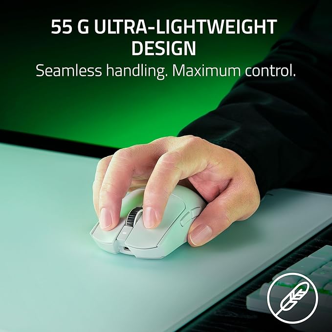Razer Viper V3 Pro Wireless Esports Gaming Mouse: Symmetrical - 55g Lightweight - 8K Polling - 35K DPI Optical Sensor - Gen3 Optical Switches - 8 Programmable Buttons - 95 Hr Battery - White