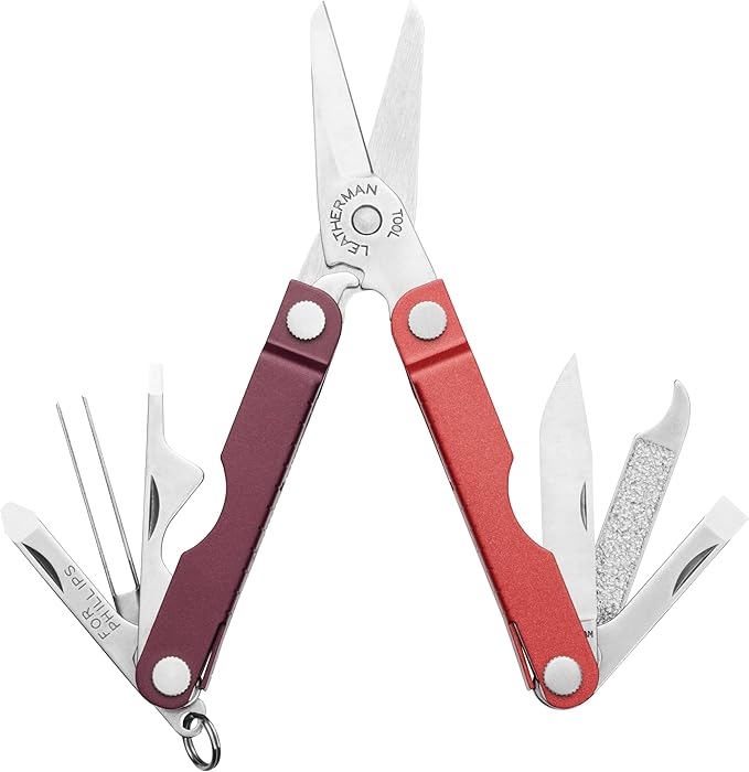 LEATHERMAN, Micra, Keychain Multi-tool with Grooming Tools, Mini Pocketknife for Everyday Carry (EDC), Hobbies & Outdoors, Built in the USA, Mulled Wine