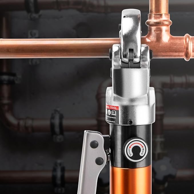 Copper Pipe Crimping Tool - with 1/2", 3/4", 1" Jaws, Copper Tube Fittings Hydraulic Pipe Crimping Tool for Pro Press, Viega Copper Pipe Fittings