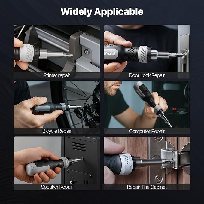 13-in-1 Ratcheting Screwdriver Set Tool All in One, [Built to Last] Screw Driver Set Kit, Flat Head, Philips, Torx, Hex, Square, Repair Kit, Man Gift Nut Driver
