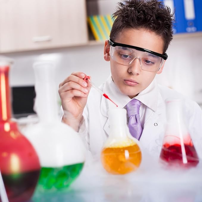 64 Pairs Safety Goggles Bulk Lab Goggles for Science Class over Glasses Eye Protection Glasses for Men Women Kids(Black)