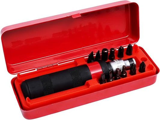 3/8" Manual Hand Impact Driver Set Extractor-12 PCS Impact Screwdriver S2 Steel Much More Durable Disengage Rusted Fasteners or Frozen Bolts Manual Reversible Impact Driver Set