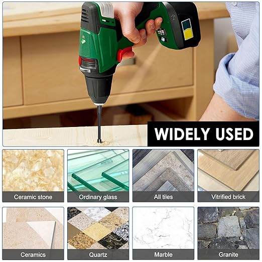 20Pcs 6mm Diamond Drill Bits Set Versatile Ceramic Tile Drill Bits with Quick Change Hex Shank Dry Diamond Core Drilling Tool for Concrete Marble Glass Tile